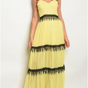 Beautiful Yellow and Black Maxi dress